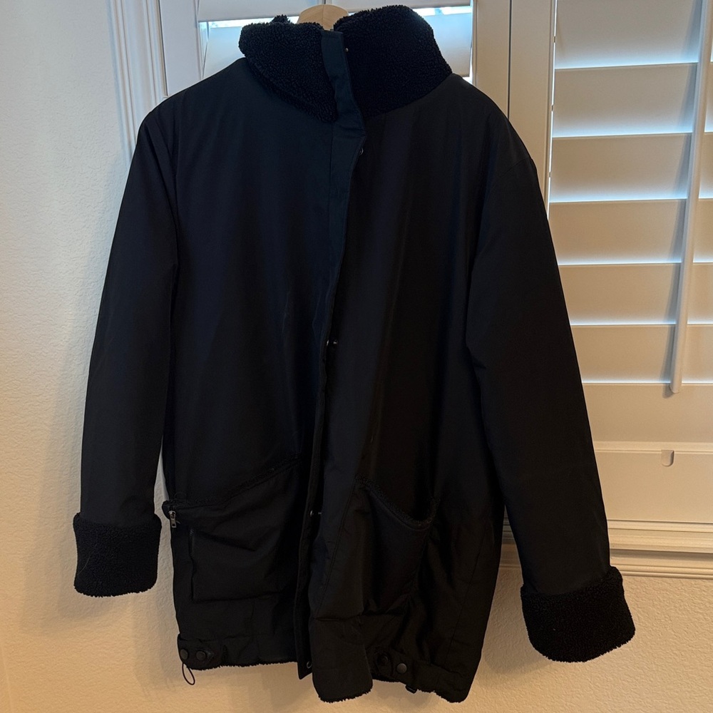 Seraphine Reversible Maternity Jacket Black Teddy Water Resistant
